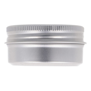 Słoik aluminiowy srebrny 30 ml, Nakrętka alumiowa srebrna 