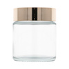 Clear glass jar 100 ml, PP gold cap 