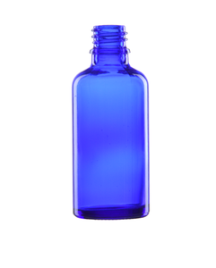 Butelka 50 ml, szklana niebieska, DIN 18