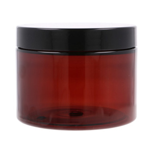 Amber PET jar 500 ml, Black PP lid