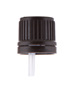 Amber HDPE cap - neck DIN 18, natural PE dropper