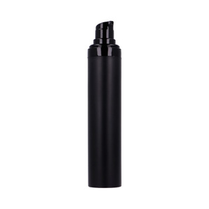 Airless czarny matowy PP 50 ml, pompka czarna błyszcząca, nasadka czarna
