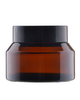 Amber glass jar 50 ml, black ABS lid