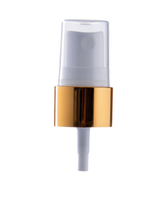 White PP spray with gold aluminium colar, neck 24/410