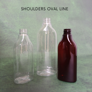 Butelka Shoulders Oval 200 ml, brązowa, PET, 24/410