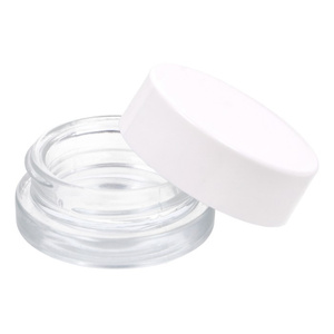Clear glass jar 5 ml Cap white PP