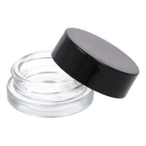 Clear glass jar 5 ml, Cap black PP