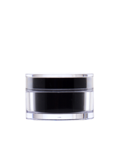 PP black jar with colorless case 15 ml, PP black cap with colorless case