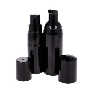 Butelka czarna PET 30 ml, pompka pianotwórcza czarna PP, nasadka czarna PP