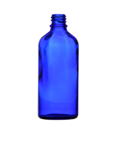 Butelka 100 ml, szklana niebieska, DIN 18
