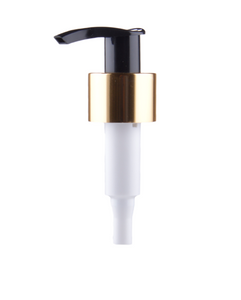 Black PP pump, neck 24/410, Gold aluminium colar