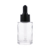 Clear 30 ml bottle, Glass, Black pipette, Glass