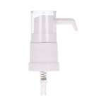 White pump with nozzle PP - neck DIN 18, clear cap PP