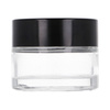 Clear glass jar 15 ml, ABS black cap, PP white spacer