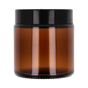 Słoik 100 ml, szkło, brązowy, nakrętka czarna ABS