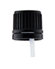 PE cap black - DIN 18 thread, PE dropper colorless