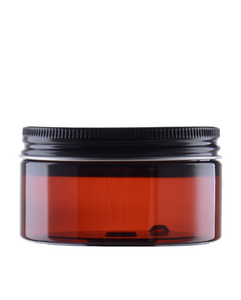 Słoik brązowy PET 100 ml, Nakrętka czarna aluminiowa