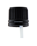 Black PE cap - neck DIN 18, dropper PE