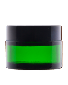 Jar 30 ml green, Glass, Black ABS cap