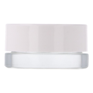 Clear glass jar 5 ml Cap white PP