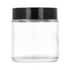 100 ml clear glass jar, ABS black cap, PE white spacer
