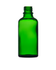 Bottle 50 ml, glass green, DIN 18