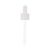White PP dropper DIN 18, white silicone bulb, glass tube 78 mm