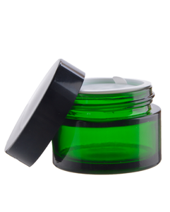 Słoik 30 ml zielony, Szkło, Nakrętka czarna ABS