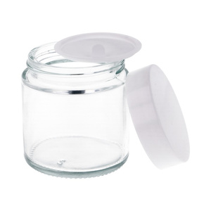 Słoik 100 ml szklany bezbarwny, Nakrętka biała ABS, Przekładka biała PE