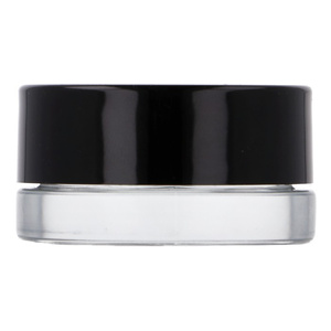 Clear glass jar 5 ml Black PP lid