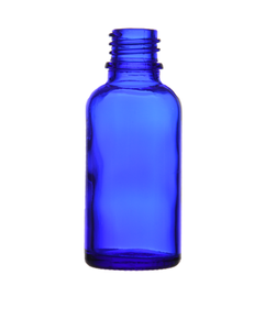 Butelka 30 ml, szklana niebieska, DIN 18