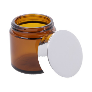 100 ml jar brown glass, PP cap silver metallization