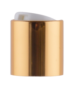 White disc top, PP, 24/410, gold aluminium collar