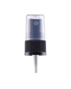 Black fluted atomizer, PP, thread 20/410