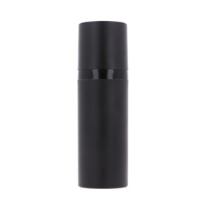 Airless czarny matowy PP 50 ml, pompka czarna błyszcząca, nasadka czarna