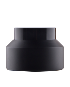 Słoik 100 ml szklany czarny matowy, nakrętka ABS czarna błyszcząca, przekładka PP biała