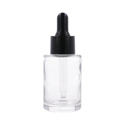 Butelka bezbarwna 30 ml, Szkło, Pipeta czarna, Szkło