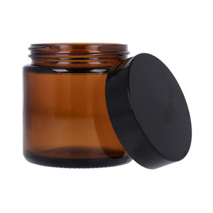 Słoik 100 ml, szkło, brązowy, nakrętka czarna ABS