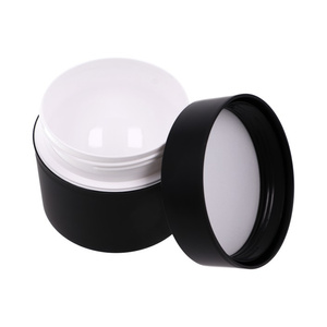 Słoik 100 ml PP czarny, biały termos, Nakrętka czarna matowa PP