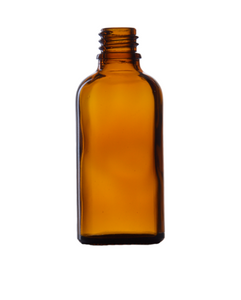 Bottle 50 ml, glass, brown, DIN 18