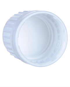 White HDPE cap, neck DIN 18