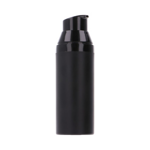 Airless czarny matowy PP 50 ml, pompka czarna błyszcząca, nasadka czarna