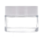 Clear glass jar 30 ml, White ABS lid, White PP liner