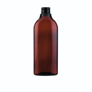 Butelka Shoulders Oval 400 ml, brązowa, PET, 28/410