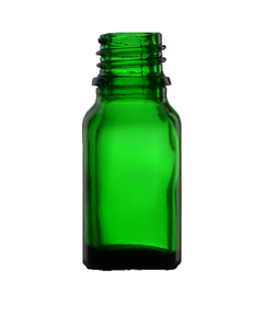 Green glass bottle 10 ml, DIN 18 thread