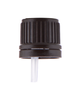 Amber HDPE cap - neck DIN 18, natural PE dropper