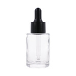 Bottle clear 30 ml, Glass, Dropper black
