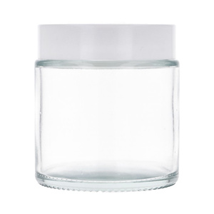 100 ml clear glass jar, ABS white cap, PE white spacer