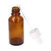 Butelka szklana brązowa 30 ml, Pipeta szklana z białą nakrętką