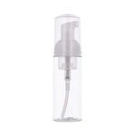 Clear PET bottle 60ml, clear foam pump, clear cap.